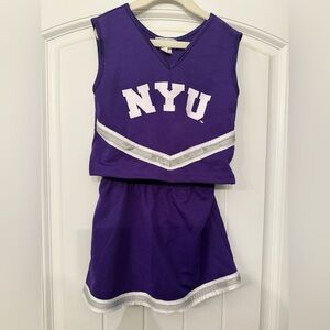 Purple NYU Cheerleading Outfit for little girls size 7